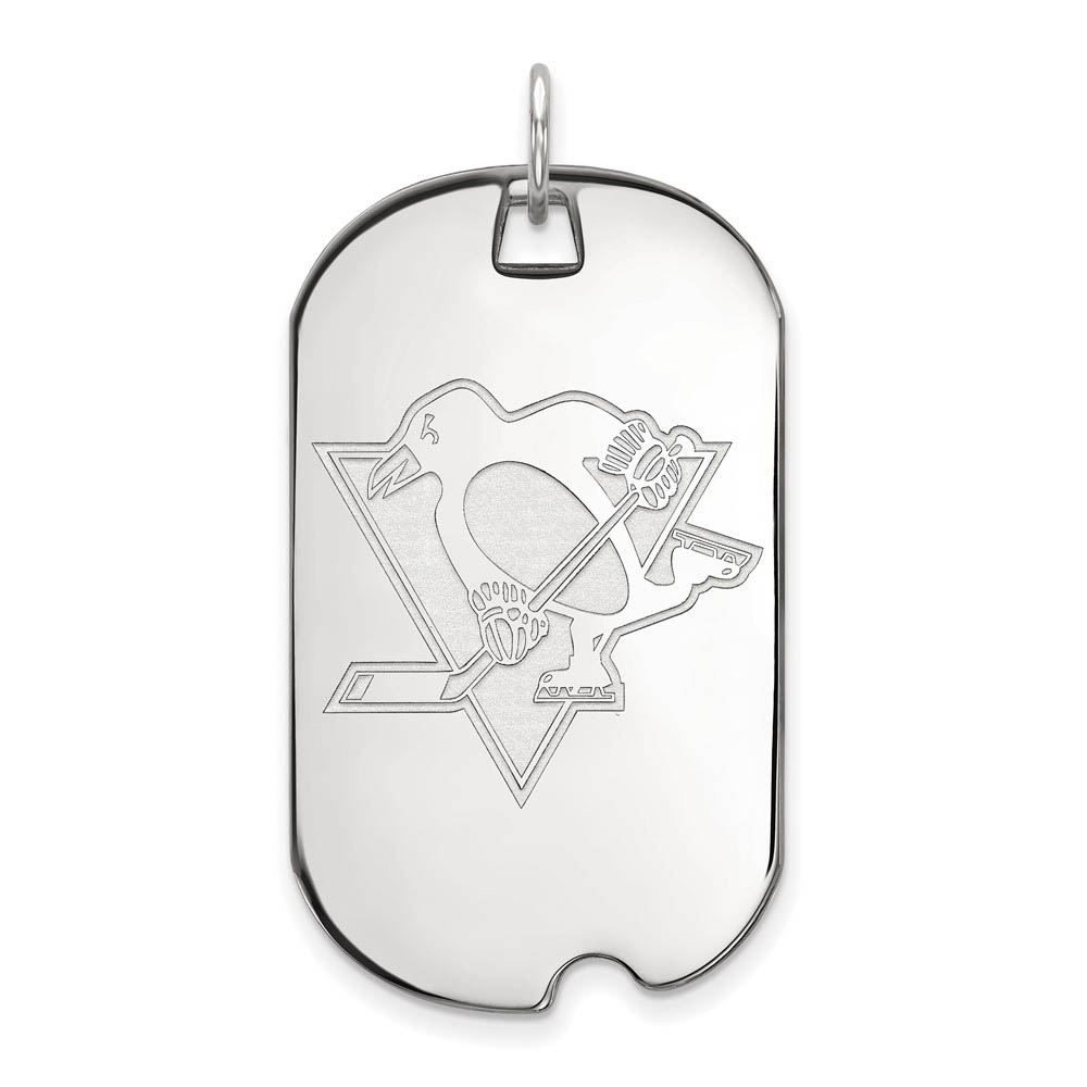 Sterling Silver NHL Pittsburgh Penguins LG Dog Tag Pendant
