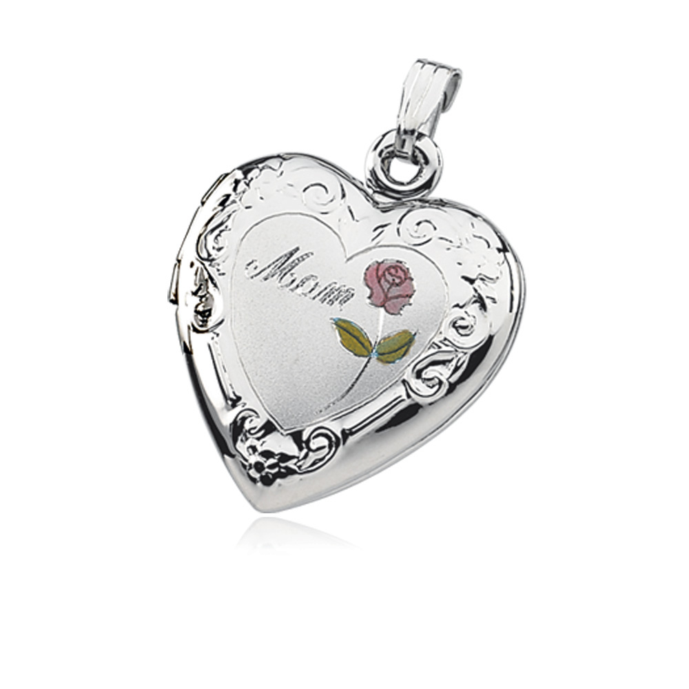 Sterling Silver Mom Heart Locket