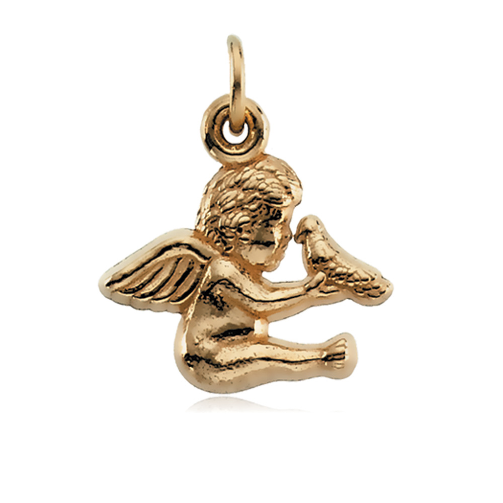 14k Yellow Gold Cherub Pendant