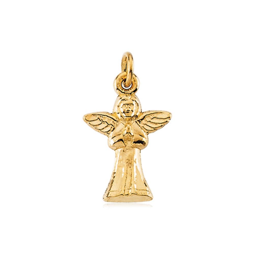 14k Yellow Gold Praying Angel Pendant