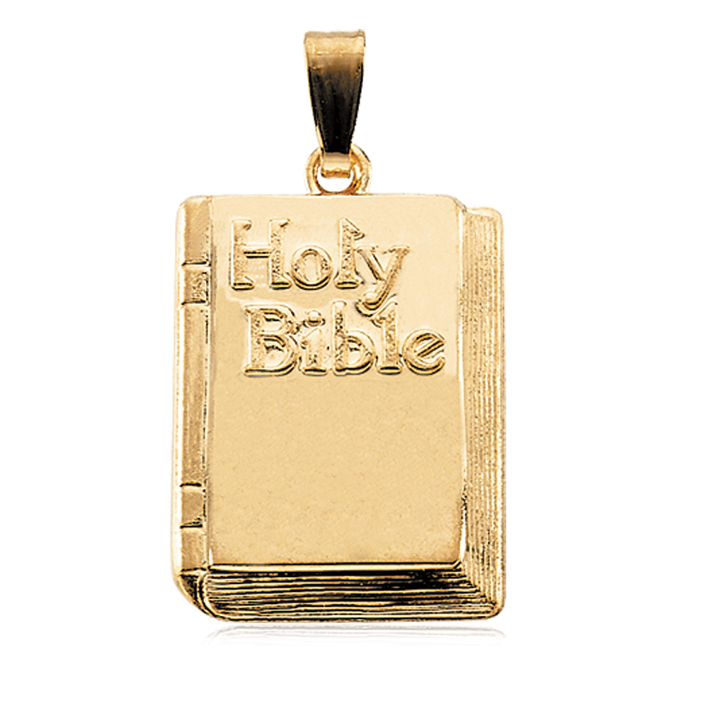 14k Yellow Gold Bible Pendant