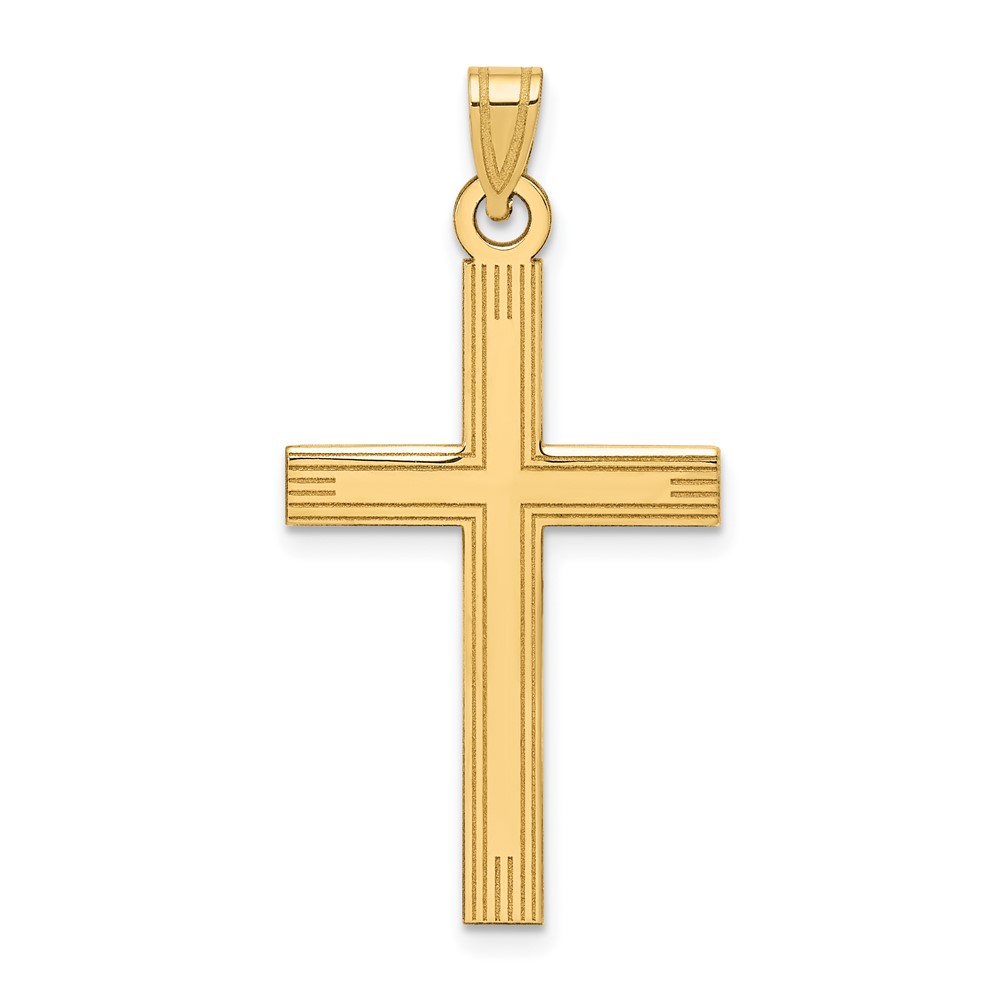 14k Yellow Gold, Casted, Latin Cross Pendant