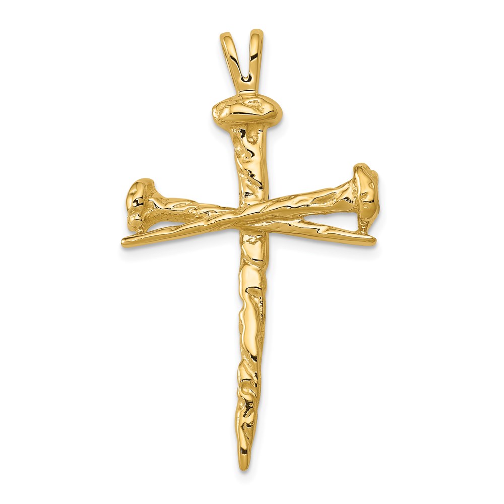 14k Yellow Gold, Nail Cross Pendant