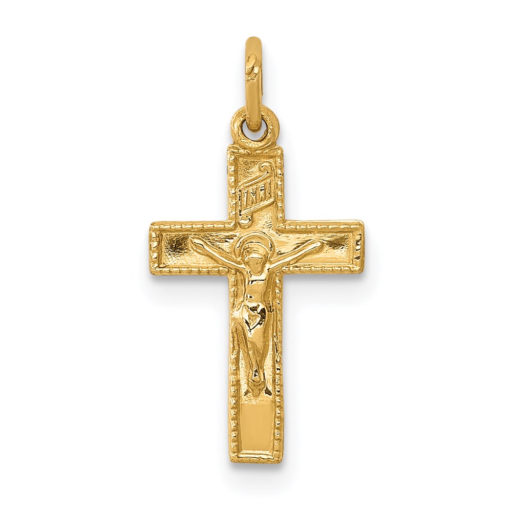 14k Yellow Gold, INRI Crucifix Charm