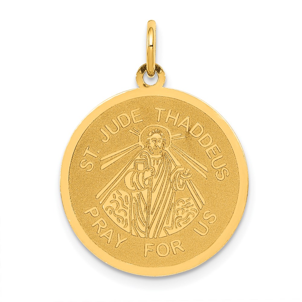 14k Yellow Gold Saint Jude Thaddeus Charm, 20mm (3/4 inch)