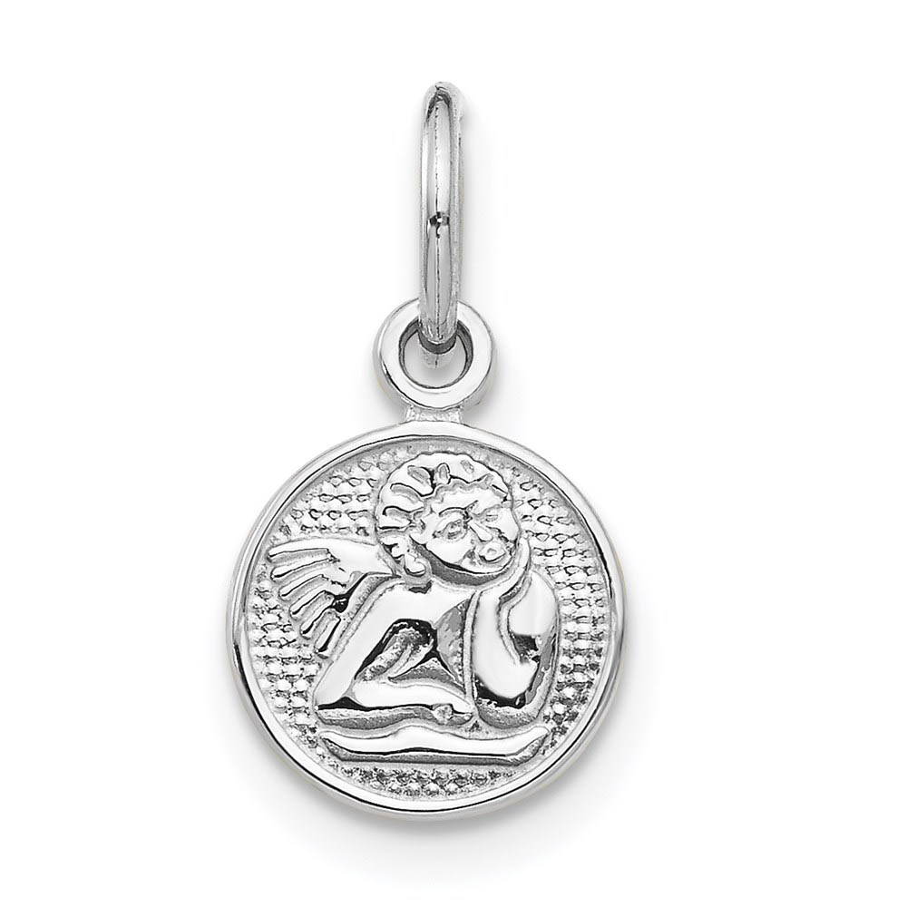 14k White Gold Small Angel Charm