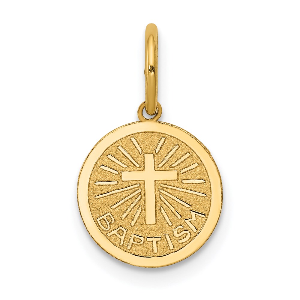 14k Yellow Gold Small Baptism Charm, 10mm (3/8 inch)