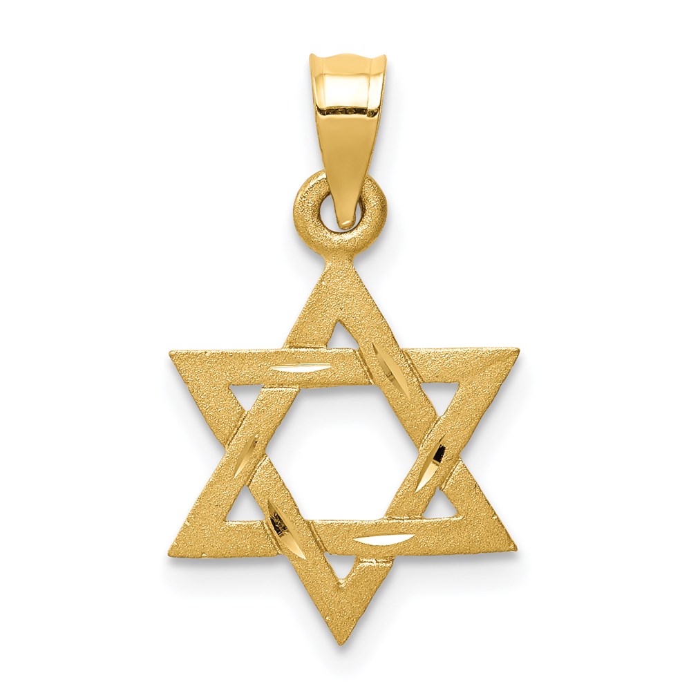 14k Yellow Gold Star of David Charm