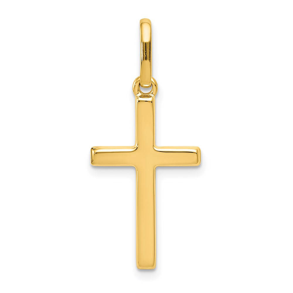 14k Yellow Gold, Hollow, Latin Cross Pendant