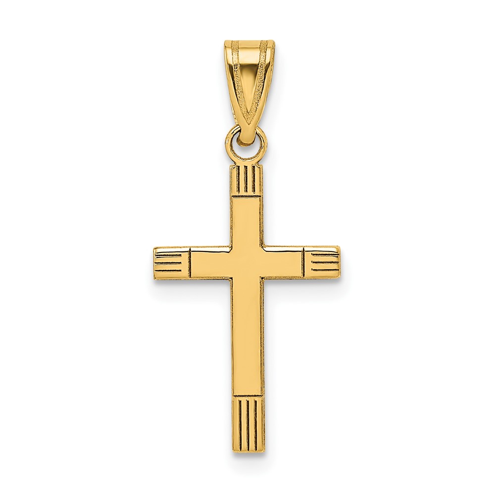 14k Yellow Gold, Stamped, Latin Cross Pendant