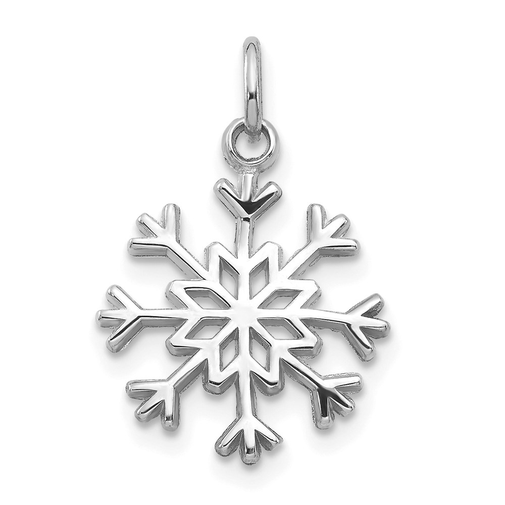 14k White Gold Breckenridge Snowflake Pendant, 9/16