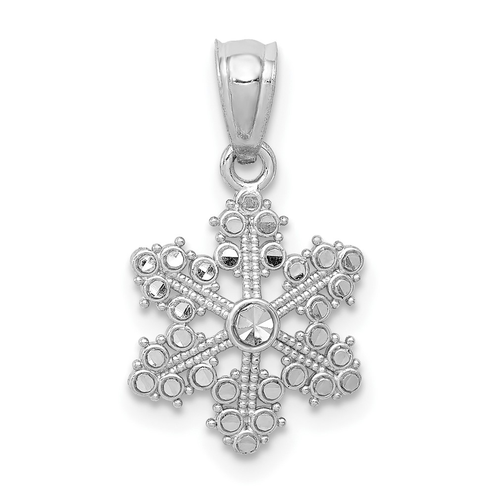 14k White Gold, Snowflake Pendant