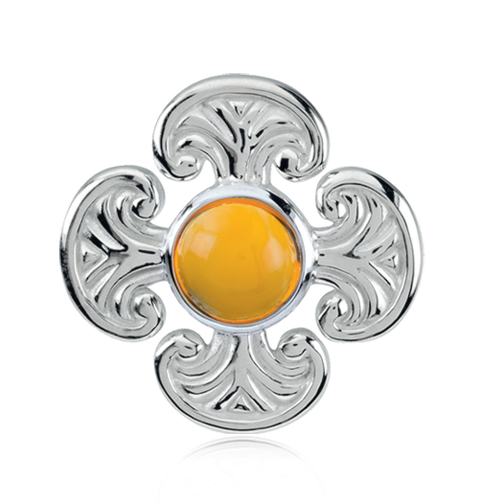 Sterling Silver and Citrine Maltese Cross Pendant