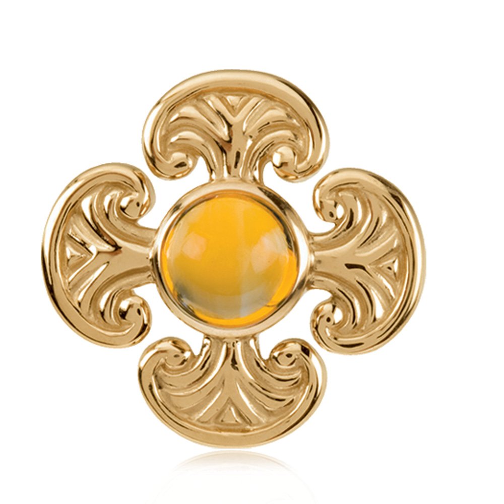 14k Yellow Gold and Citrine Maltese Cross Pendant