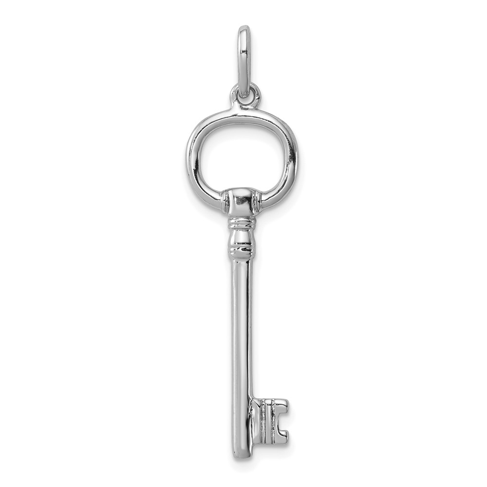 Sterling Silver Old Fashioned Key Charm, 1 1/4 Inch