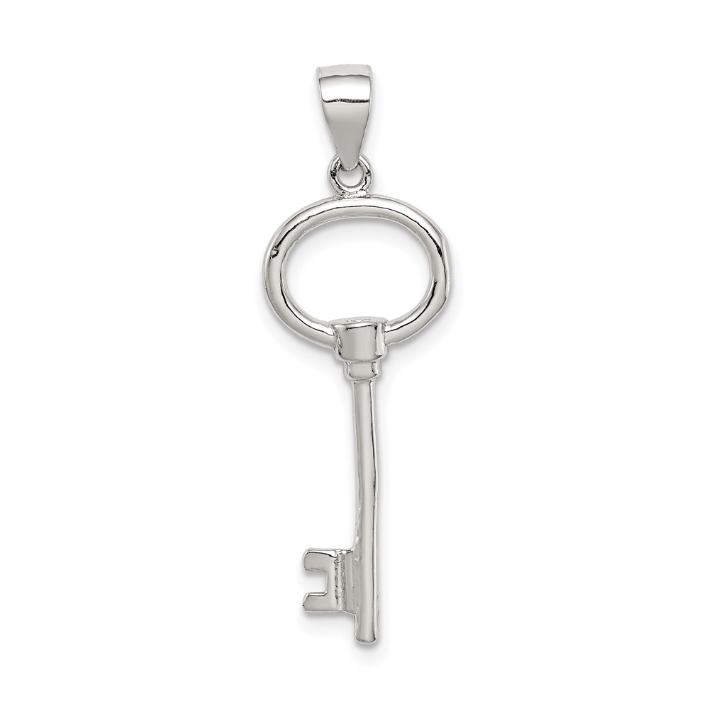 Sterling Silver Polished Skeleton Key Pendant