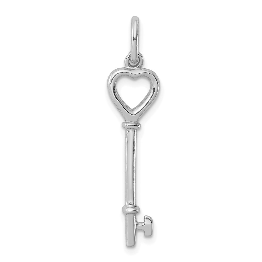 Sterling Silver Heart Skeleton Key Pendant