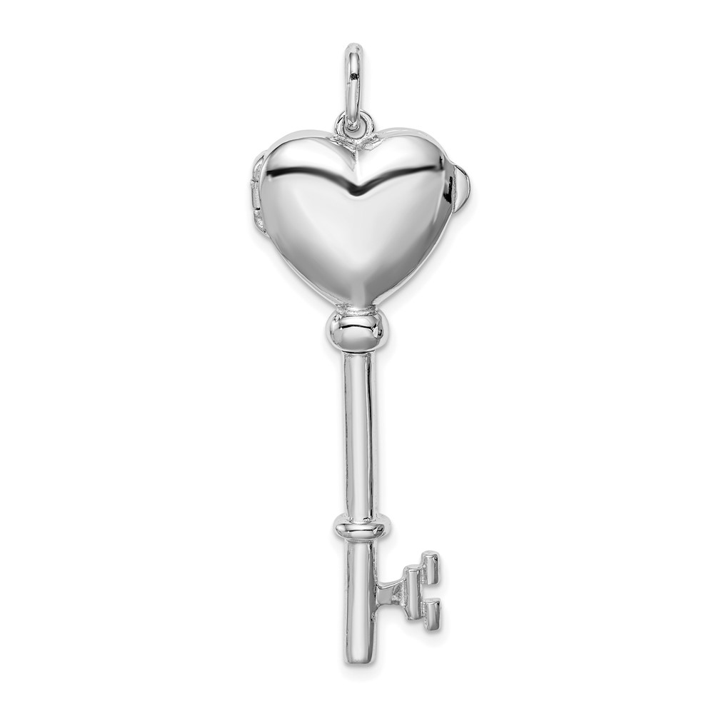 Sterling Silver Heart Locket Key Pendant