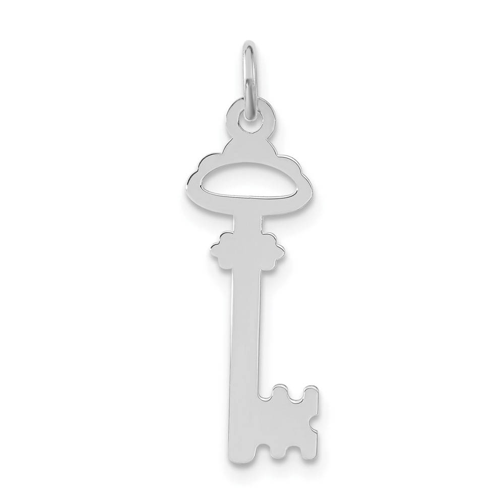 Sterling Silver Cut Out Key Charm, 1 Inch