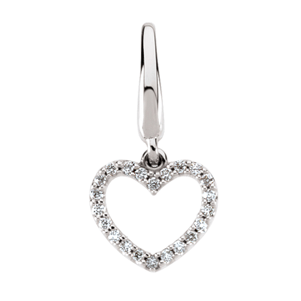 1/8 cttw G-H, I1 Diamond Heart Charm in 14k White Gold