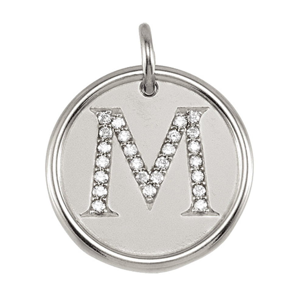 1/8 Ctw G-H, I1 Diamond Initial 17mm Sterling Silver Pendant Letter