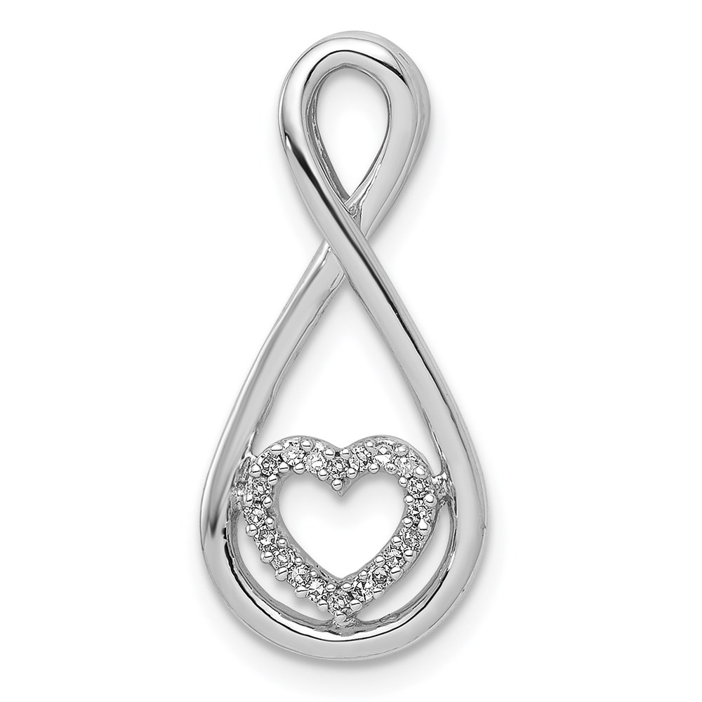 Diamond Infinite Heart Pendant in Sterling Silver