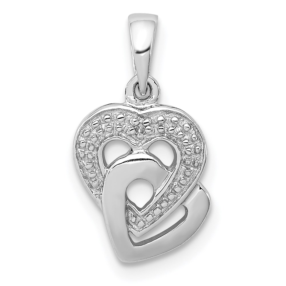 Diamond Accent Hearts Entwined Pendant in Sterling Silver