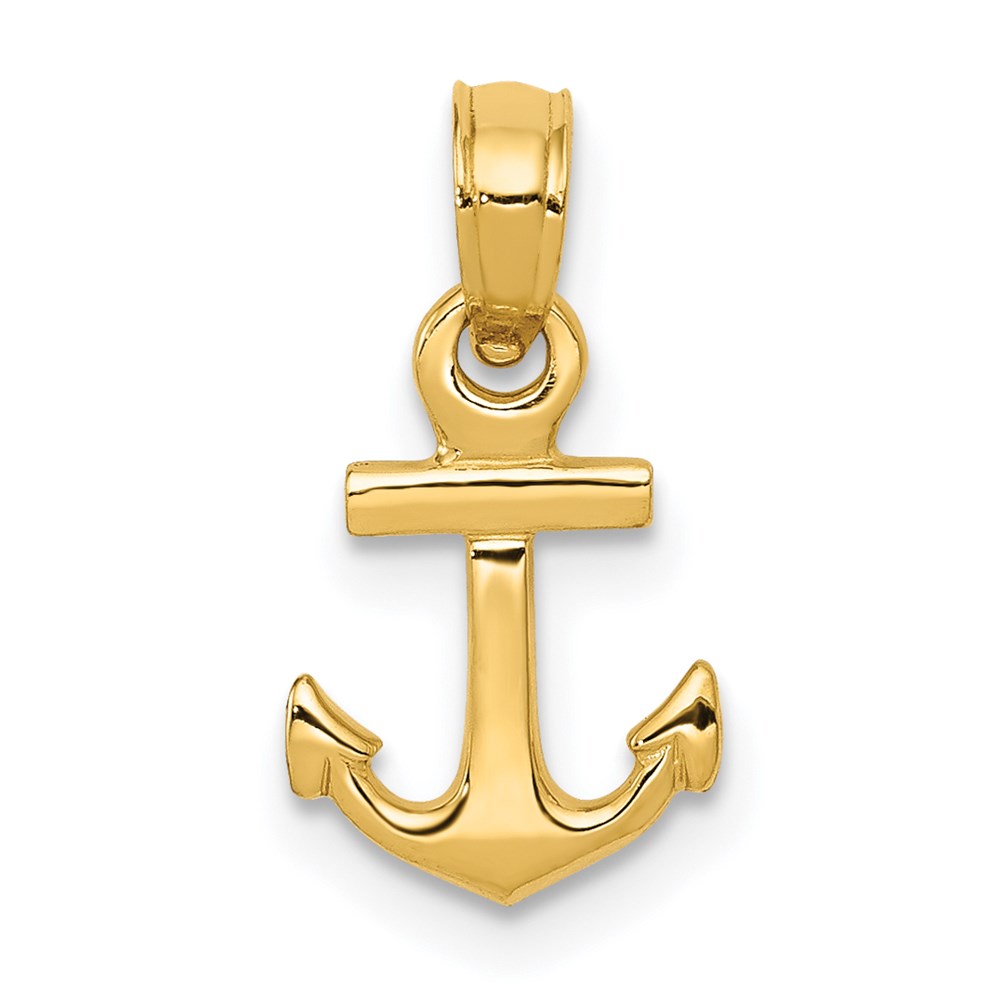 14k Yellow Gold Mini Admiralty Anchor Pendant