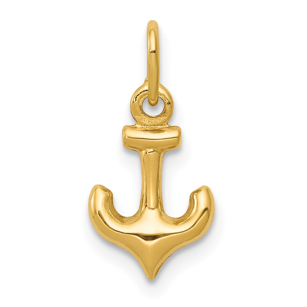 14k Yellow Gold Mini Hollow Anchor Charm