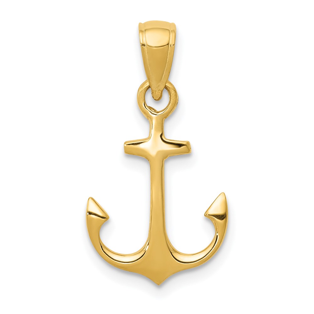 14k Yellow Gold Admiralty Anchor Pendant