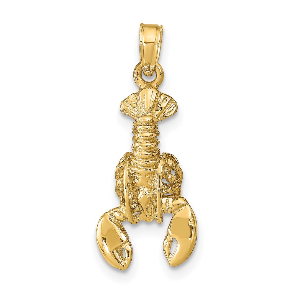 14k Yellow Gold Polished Lobster Pendant