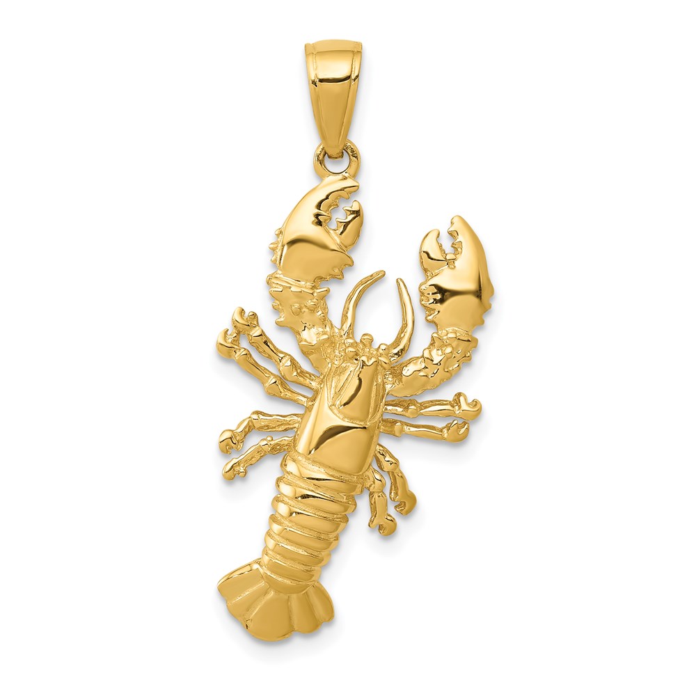 14k Yellow Gold Large Lobster Pendant