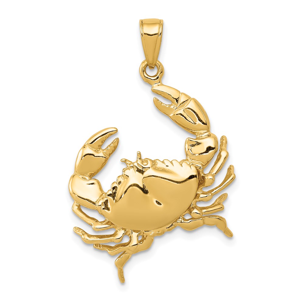 14k Yellow Gold Stone Crab Pendant