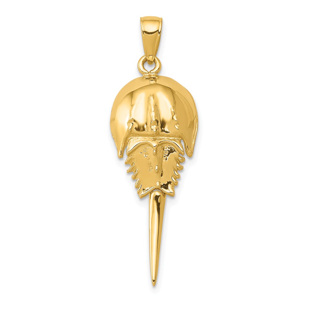 14k Yellow Gold Moveable Horseshoe Crab Pendant