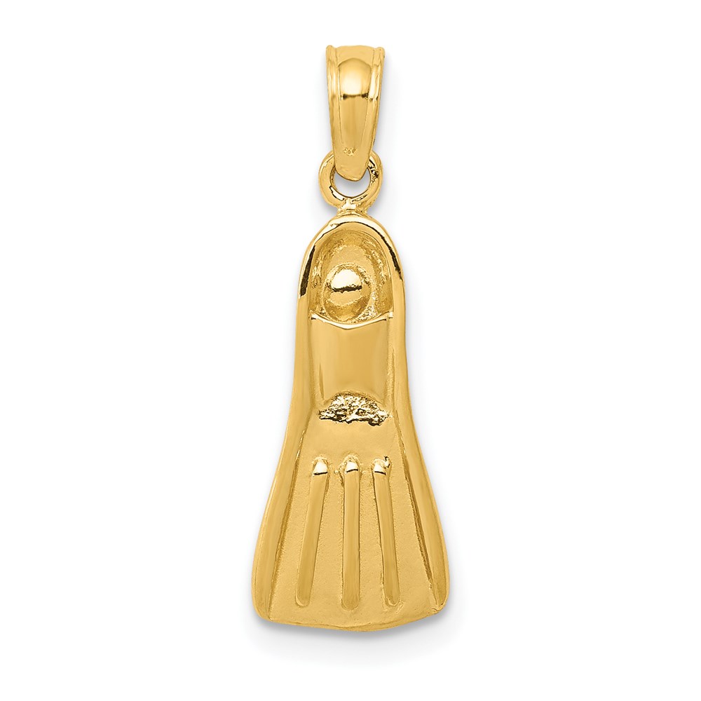 14k Yellow Gold Scuba Flipper Pendant