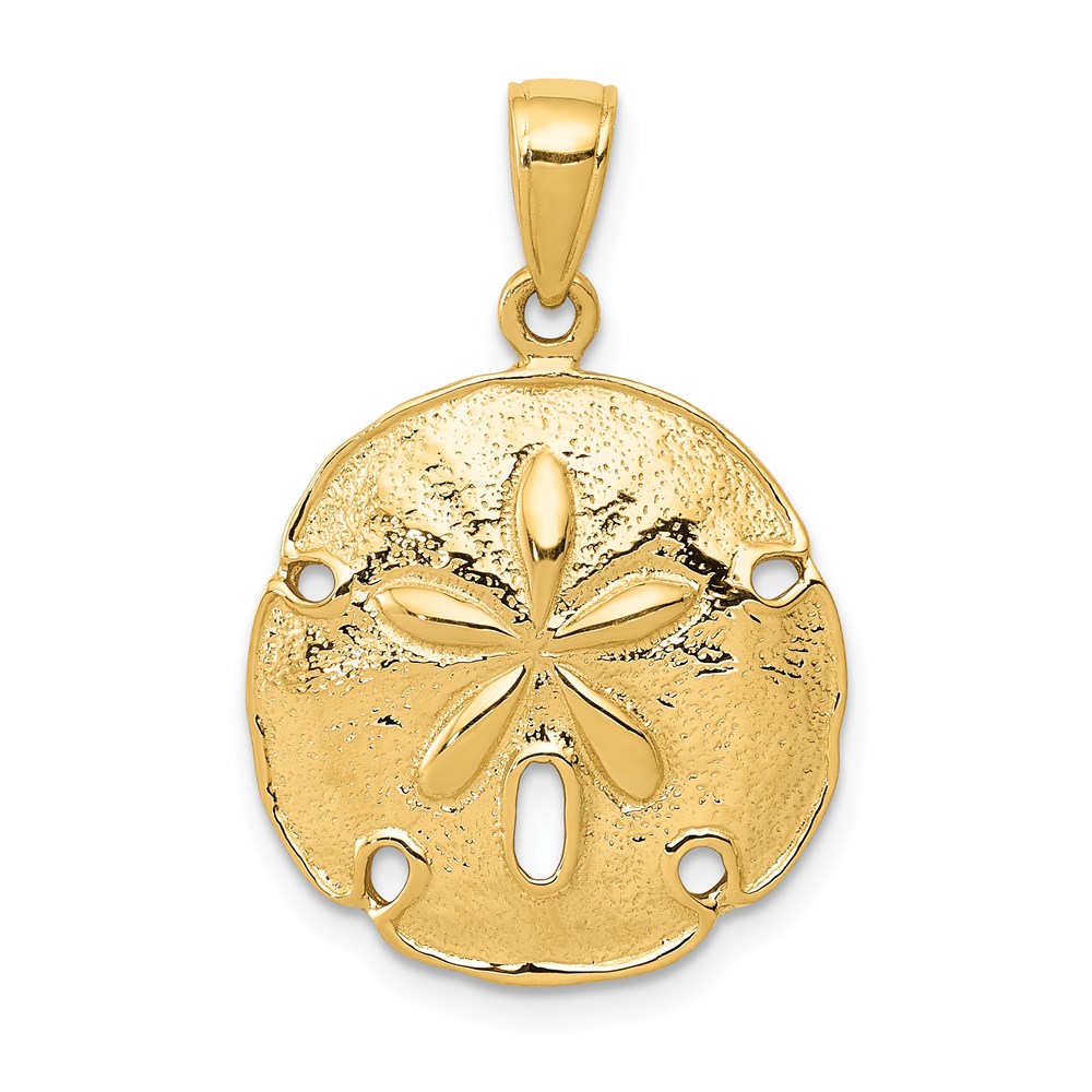 14k Yellow Gold 18mm Sand Dollar Pendant