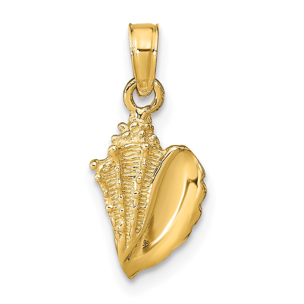 14k Yellow Gold Polished Conch Shell Pendant