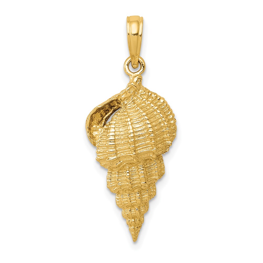 14k Yellow Gold 2D Conch Shell Pendant