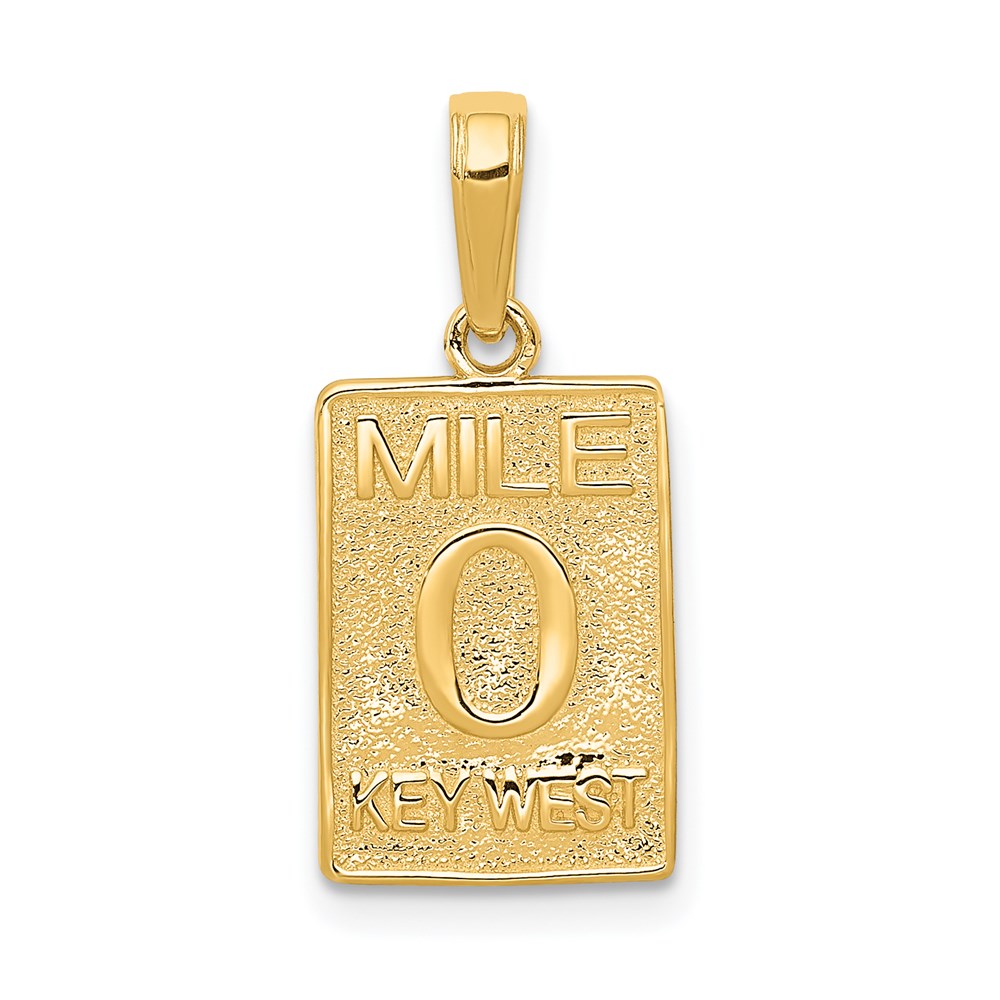 14k Yellow Gold Key West Mile Marker Pendant