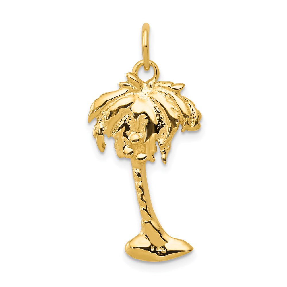 14k Yellow Gold Coconut Palm Tree Charm