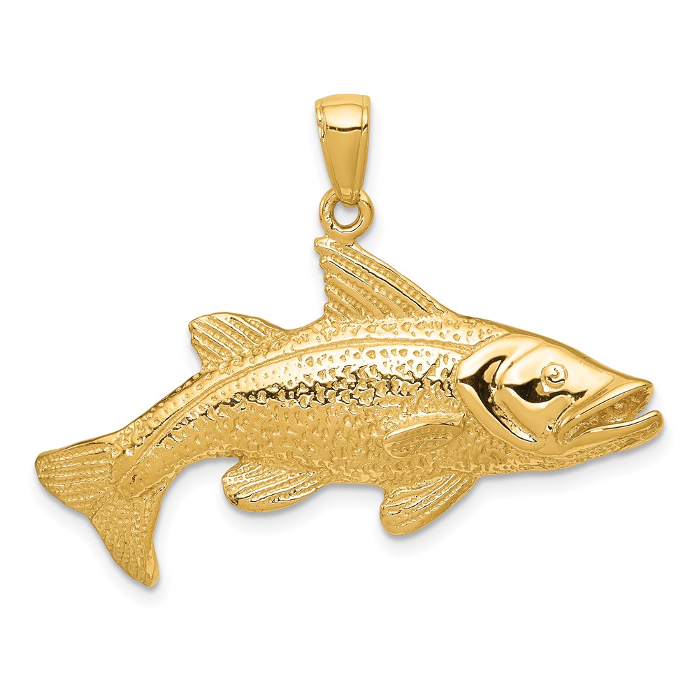 14k Yellow Gold Snook Pendant