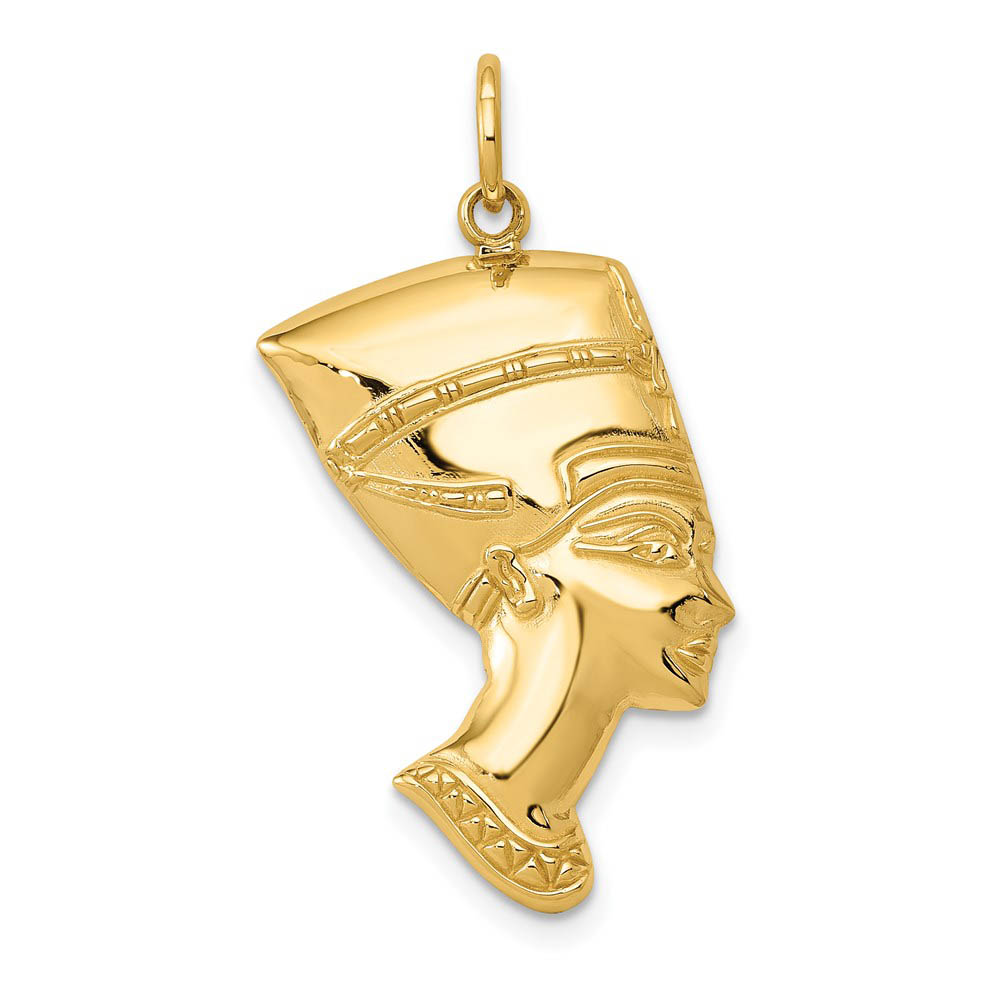 14k Yellow Gold Egyptian Nefertiti Charm Pendant