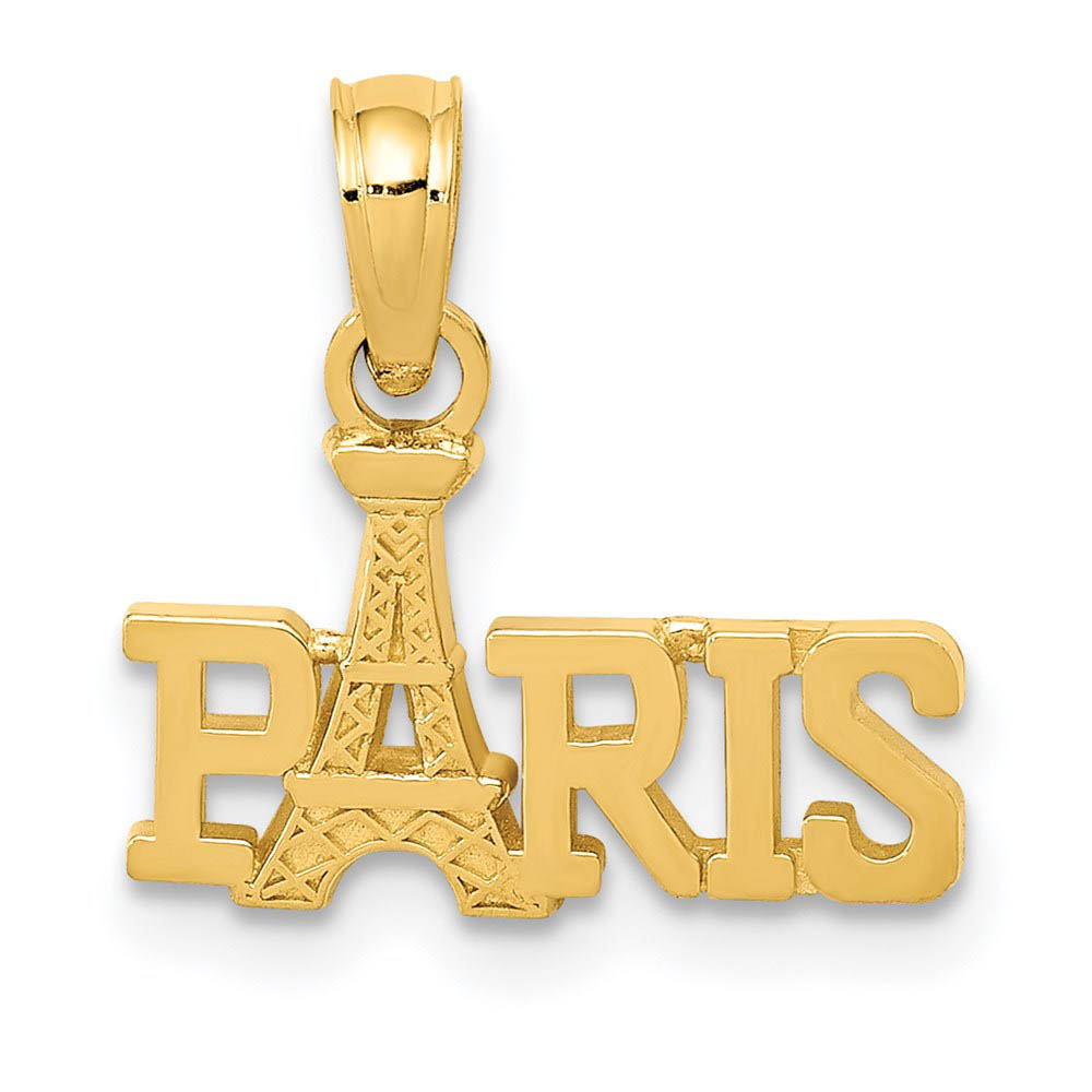 14k Yellow Gold Paris Eiffel Tower Pendant