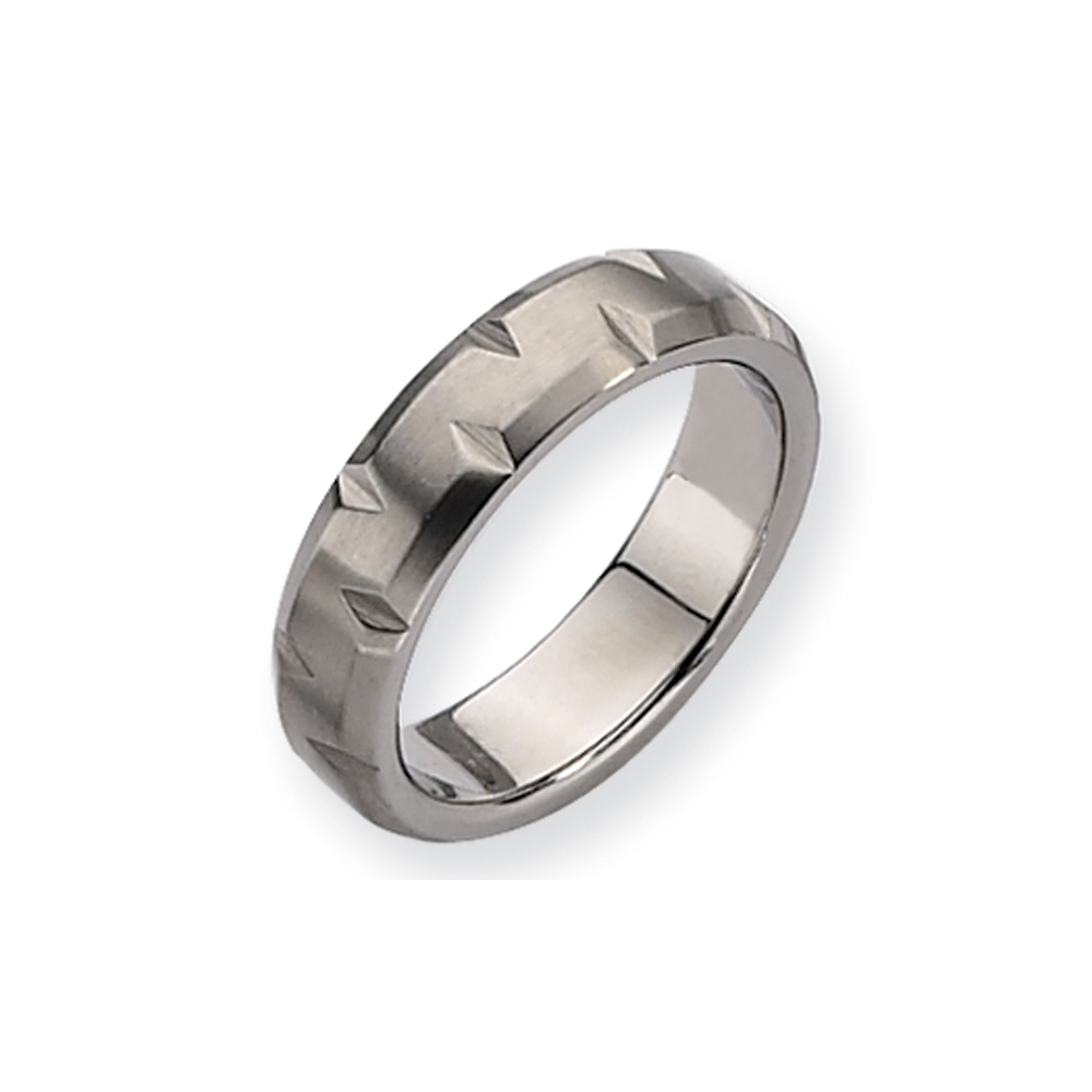 Titanium, 6mm Notched Comfort Fit Band