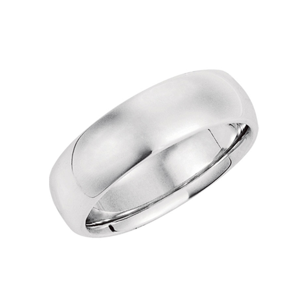 7mm Domed Comfort Fit Wedding Band in Platinum