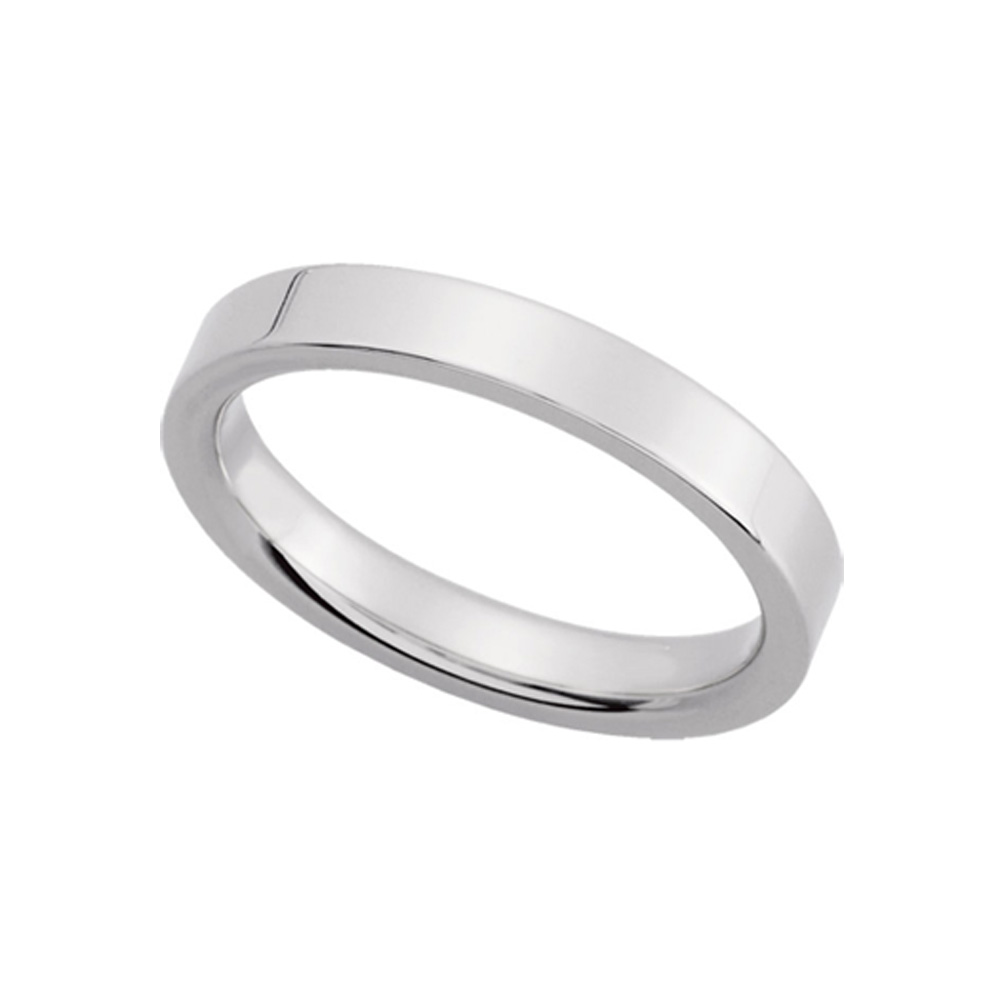 3mm Flat Comfort Fit Wedding Band in 14k White Gold, Size 9.5