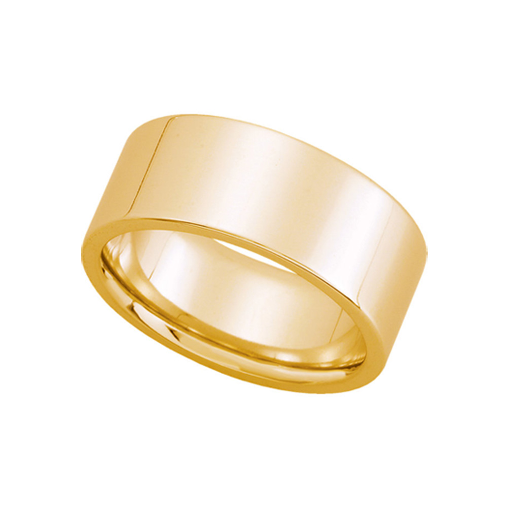 8mm Flat Comfort Fit Wedding Band in 14k Yellow Gold, Size 10