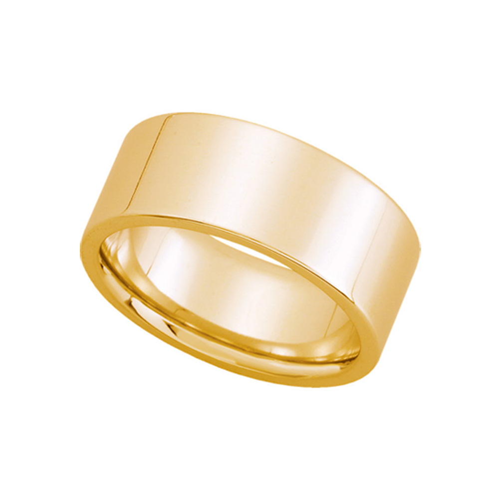 8mm Flat Comfort Fit Wedding Band in 10k Yellow Gold