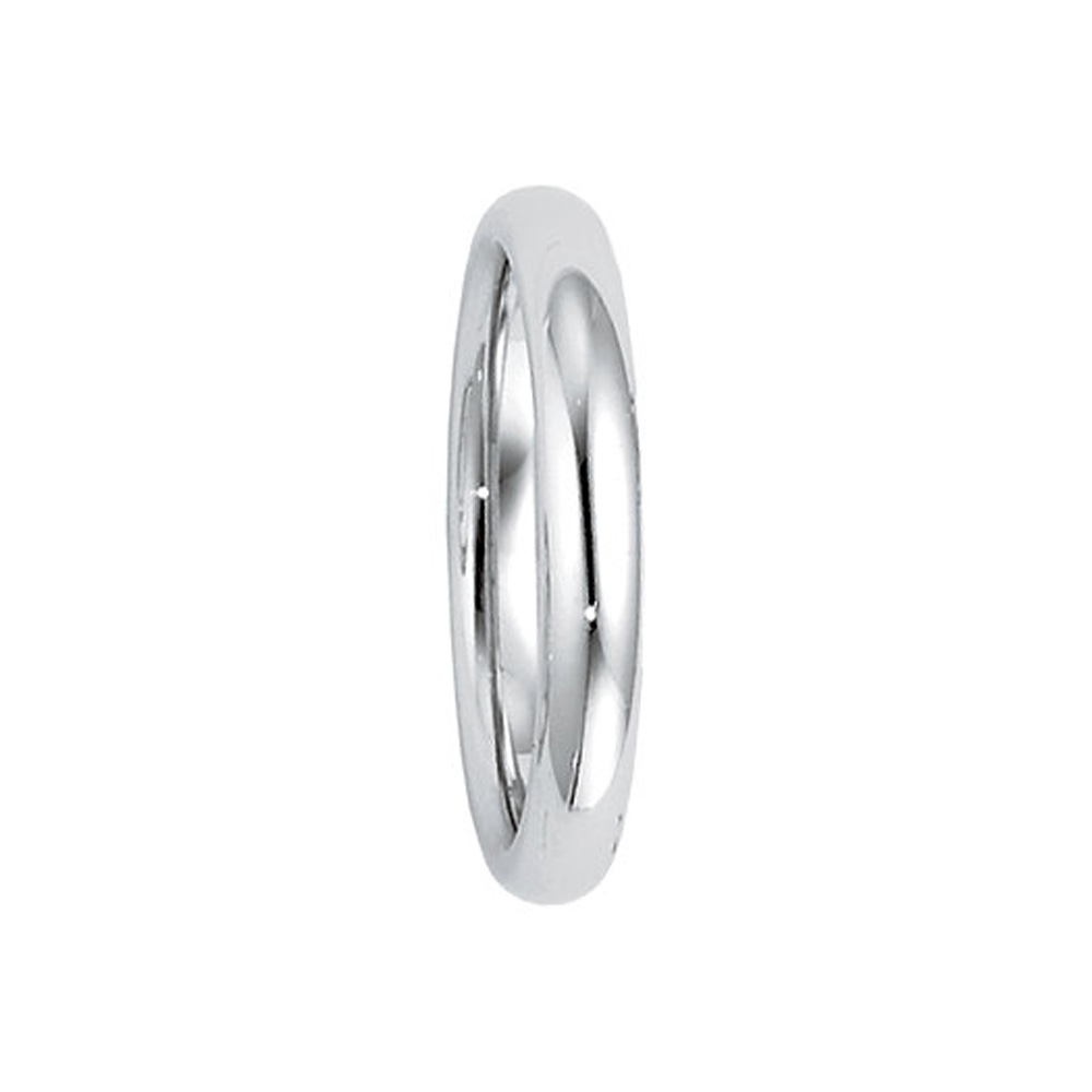 3mm Heavy Polished Domed Comfort Fit Band in Platinum, Size 11.5