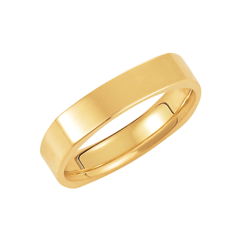 2.5mm Square Comfort Fit Polished Band in 14k Yellow Gold, Size 11